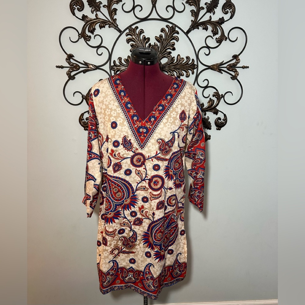 🐸 NWT Kushi Print Dress Size 14 paisley design
